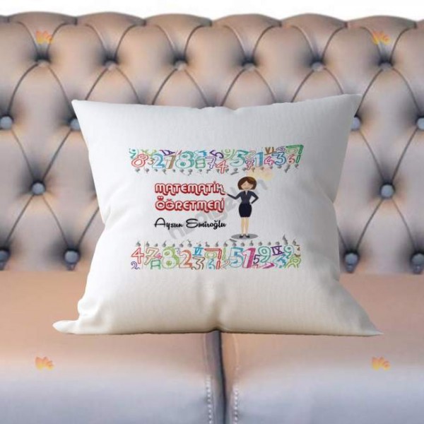 Matematik Öğretmeni Rakam Tasarım Yastık
