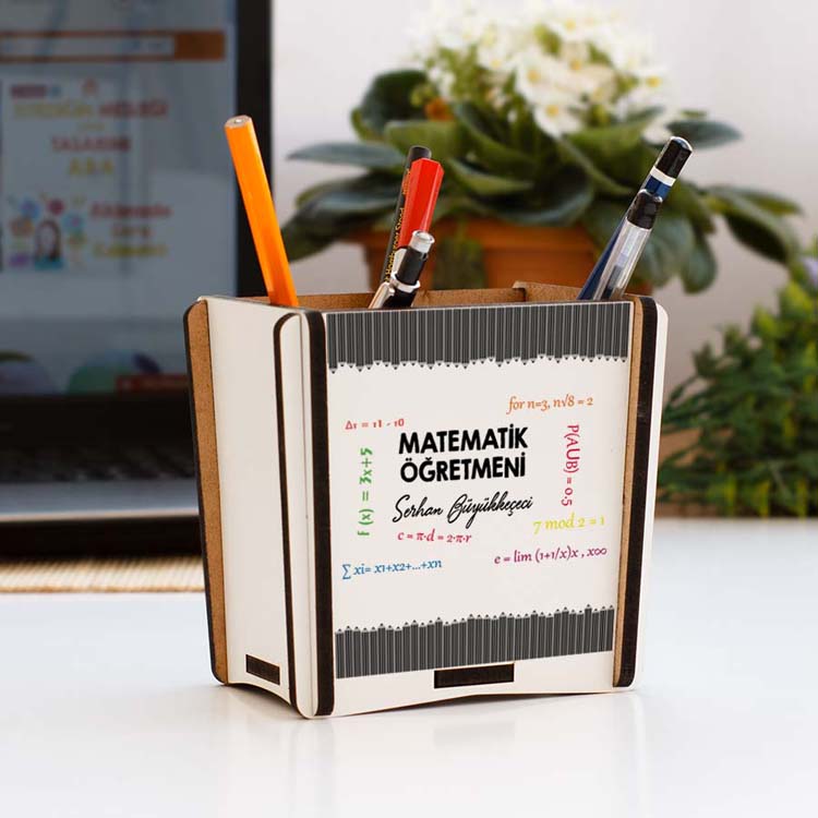 Matematik Öğretmenine Hediye Siyah Tasarım Kalemlik Matematik Öğretmenine Hediye Siyah Tasarım Kalemlik