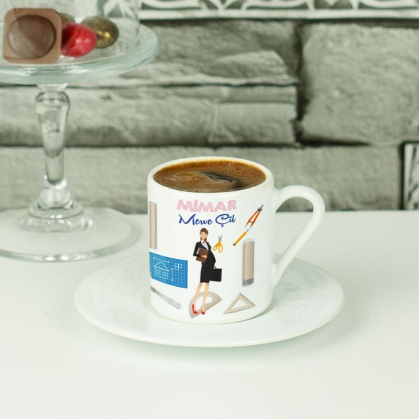 Mimar Kadın Figür Kahve Fincanı