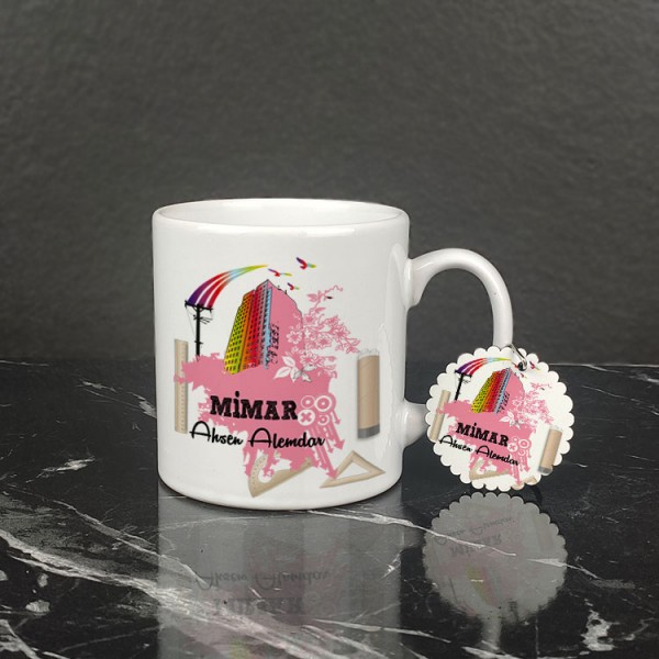 Mimar Kupa Bardak ve Anahtarlık Set 002