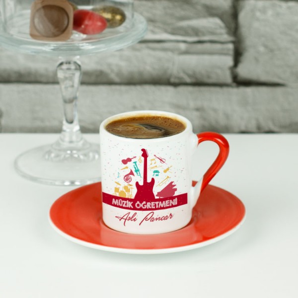 Müzik Öğretmenine Hediye Gitar Tasarım Kahve Fincanı