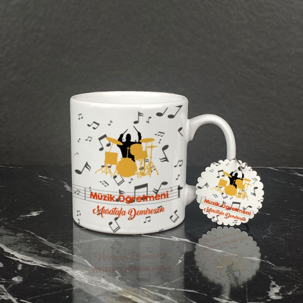 Müzik Öğretmeni Kupa Bardak ve Anahtarlık Set 004