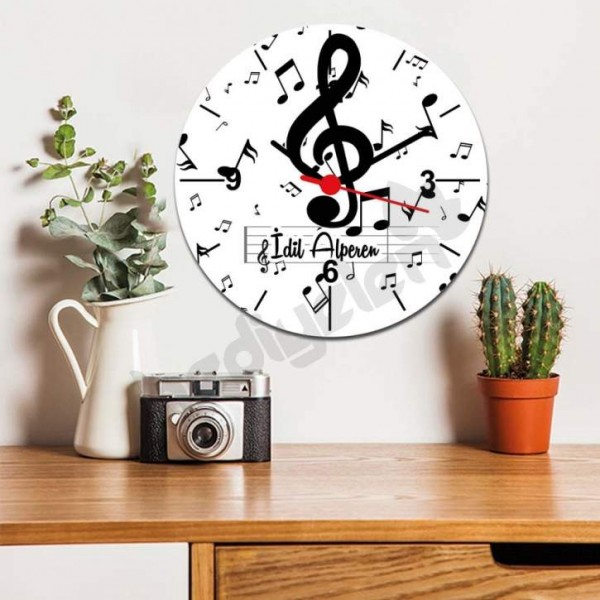 Müzik Öğretmenine Hediye Sol Anahtarı Tasarım Duvar Saati