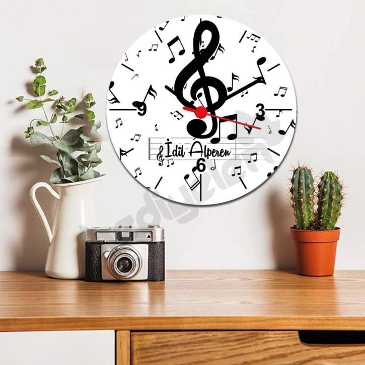 Müzik Öğretmenine Hediye Sol Anahtarı Tasarım Duvar Saati