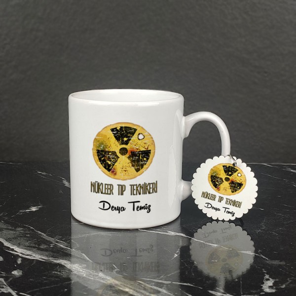 Nükleer Tıp Teknikeri Kupa Bardak ve Anahtarlık Set 003