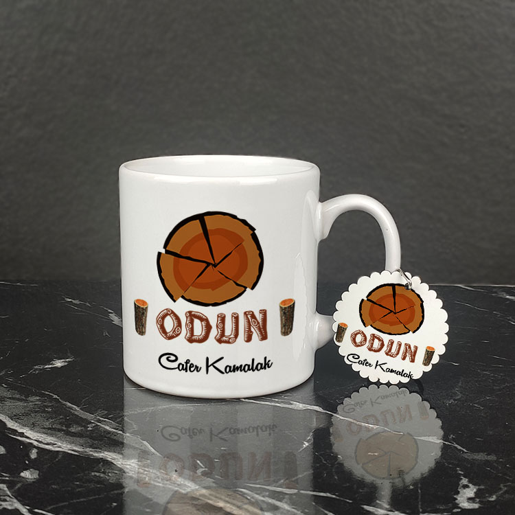 Odun Kupa Bardak ve Anahtarlık Set 001