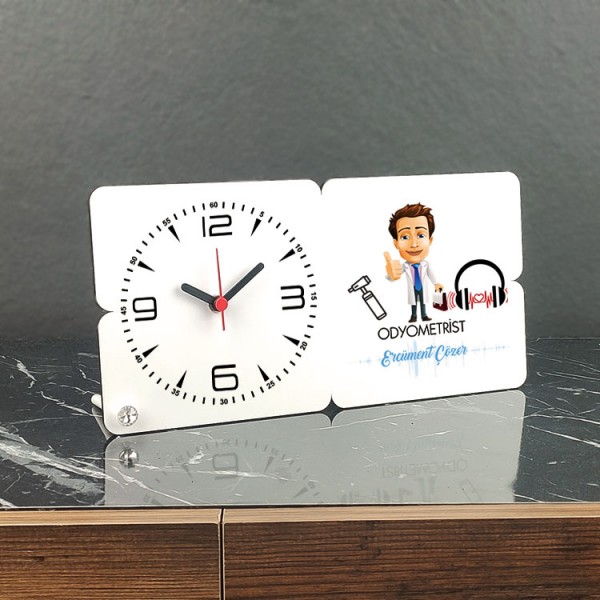 Odyometrist Ahşap Masa Saati 003