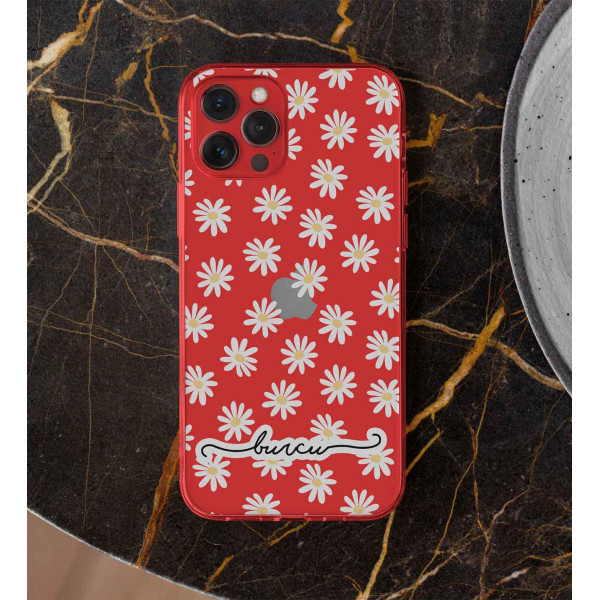 Papatya Tasarımlı Şeffaf Telefon Kılıfı (Sadece iPhone Modelleri)