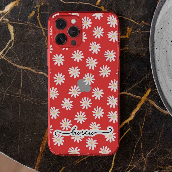 Papatya Tasarımlı Şeffaf Telefon Kılıfı (Sadece iPhone Modelleri)