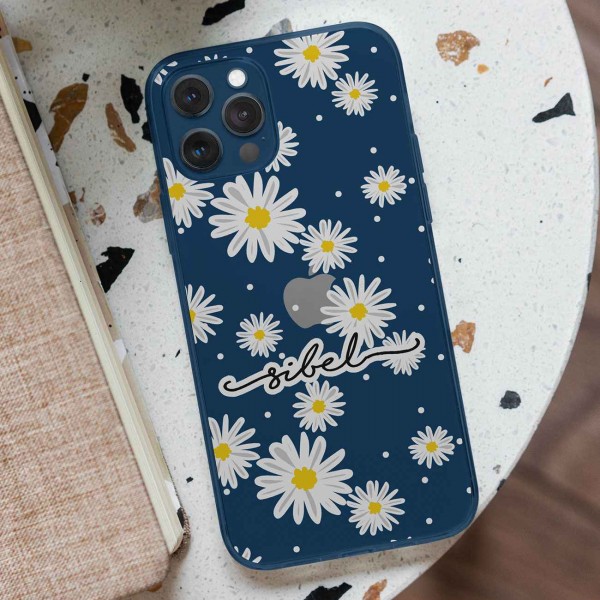 Papatyalı İsme Özel Şeffaf Telefon Kılıfı (Sadece iPhone Modelleri)