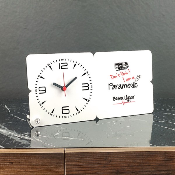 Paramedik Ahşap Masa Saati 003