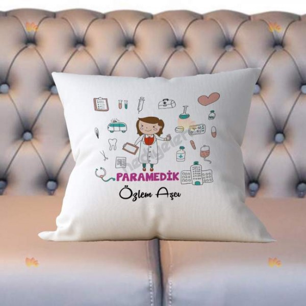 Paramedik Kadın Figür Yastık