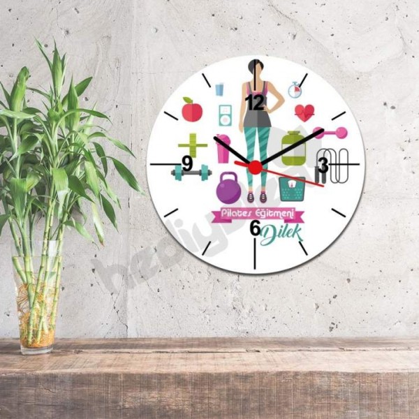 Pilates Eğitmeni Duvar Saati