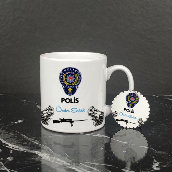 Polis Kupa Bardak ve Anahtarlık Set 001