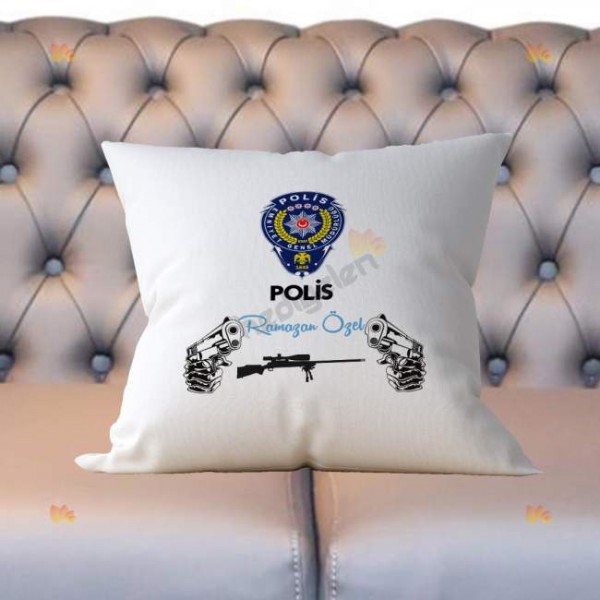 Polis Logolu Yastık