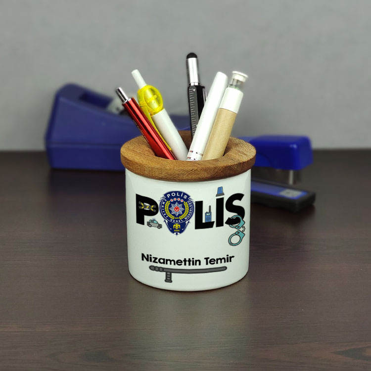 Polise Hediye Seramik Kalemlik 001