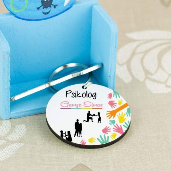 Psikolog Pembe Tasarım Anahtarlık