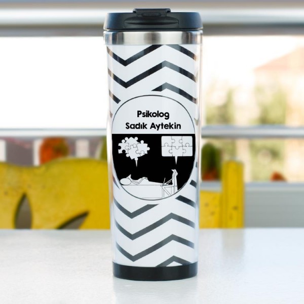 Psikolog Siyah Tasarım Termos