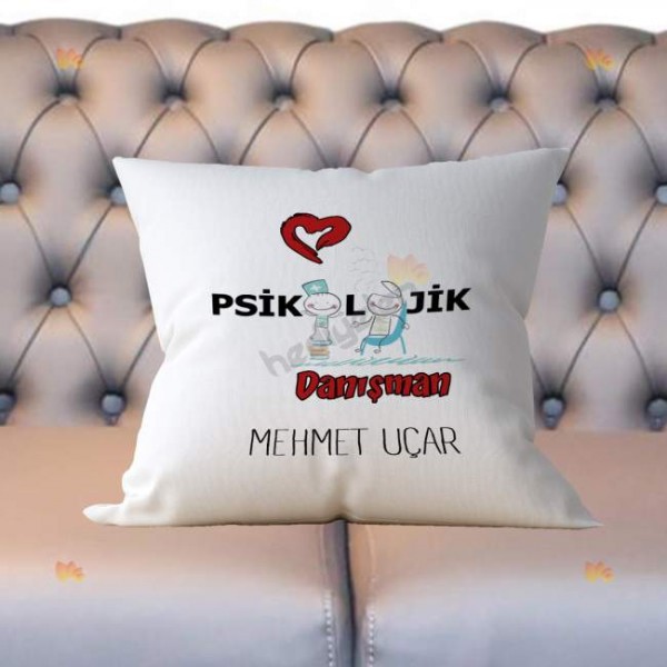 Psikolojik Danışman Kırmızı Tasarım Yastık