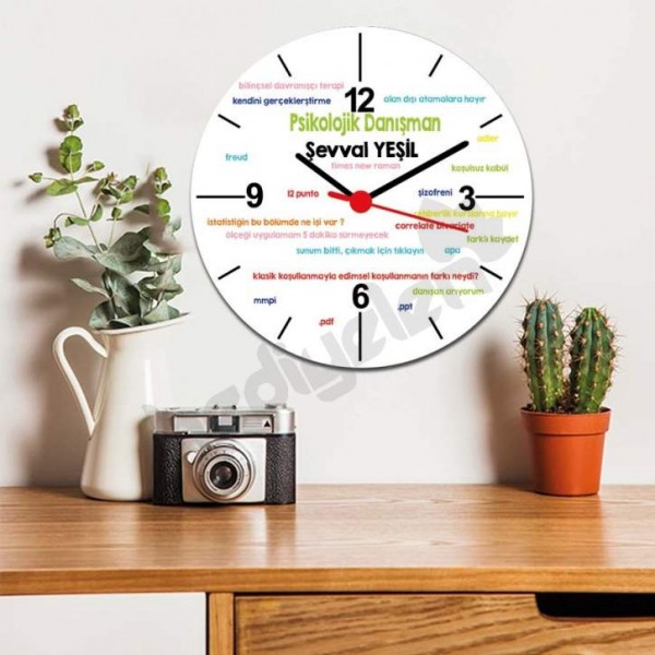 Psikolojik Danışman Yeşil Tasarım Duvar Saati