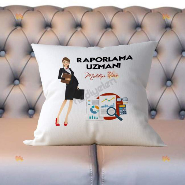 Raporlama Uzmanı Kadın Figür Yastık