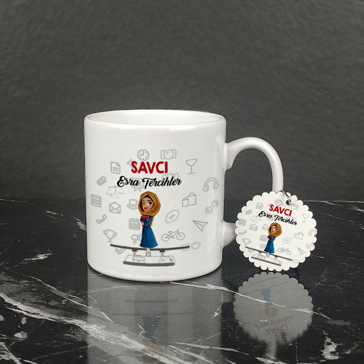 Savcı Kupa Bardak ve Anahtarlık Set 002