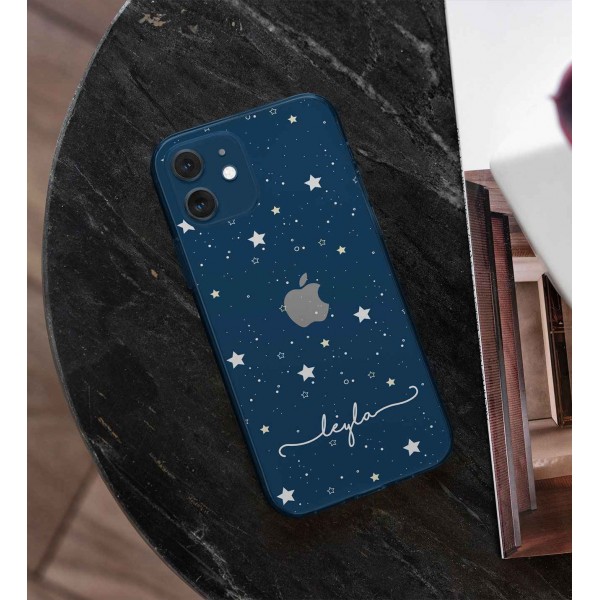Şeffaf Yıldız Tasarımlı Telefon Kılıfı (Sadece iPhone Modelleri)