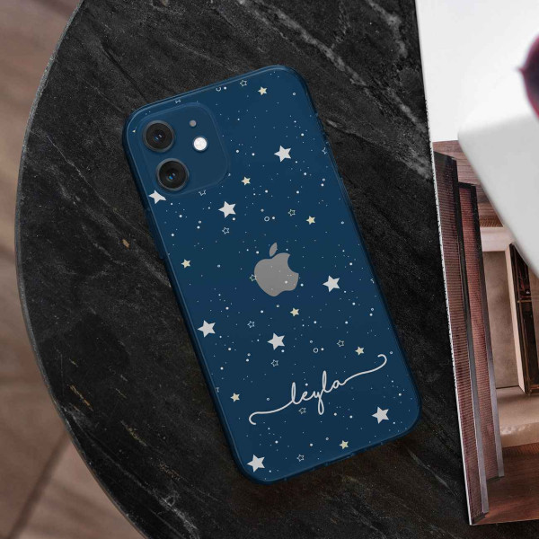 Şeffaf Yıldız Tasarımlı Telefon Kılıfı (Sadece iPhone Modelleri)