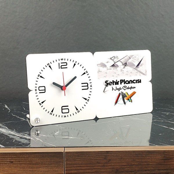 Şehir Plancısı Ahşap Masa Saati