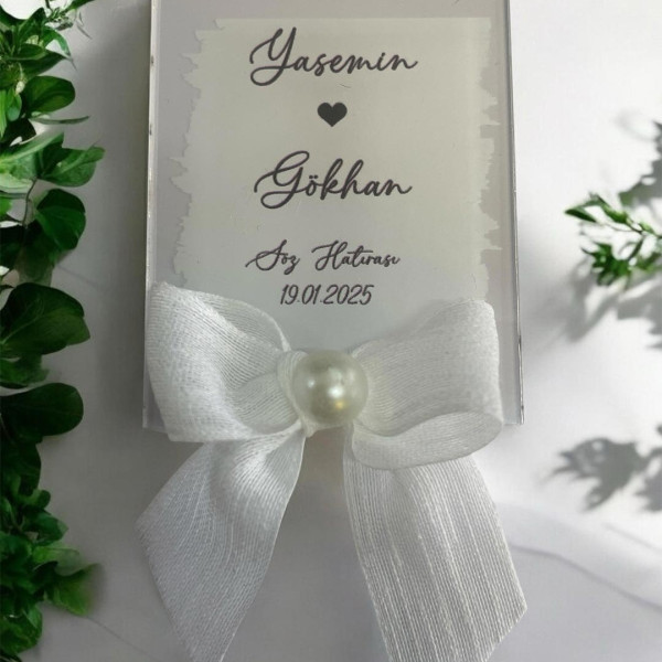 Söz Nişan Düğün Hediyesi Şeffaf Pleksi Magnet (30 Adet) sffdk2
