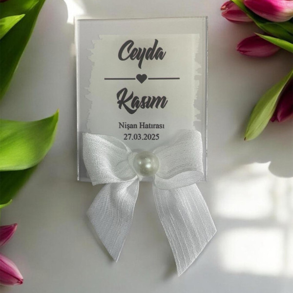 Söz Nişan Düğün Hediyesi Şeffaf Pleksi Magnet (30 Adet) sffdk3