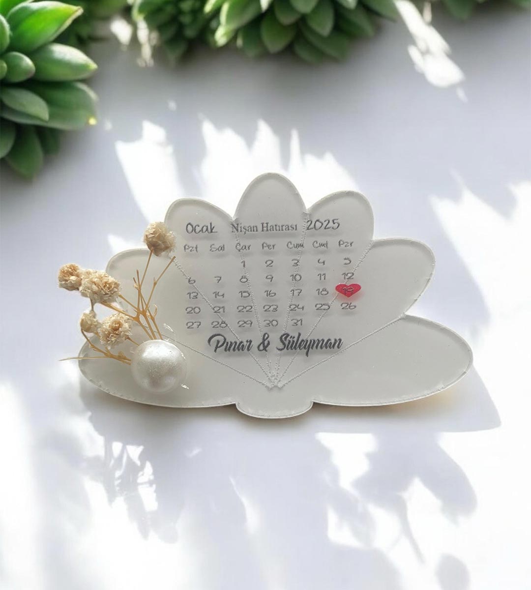 Söz Nişan Düğün Hediyesi Lotus Şeffaf Pleksi Magnet (30 Adet) sfflts5