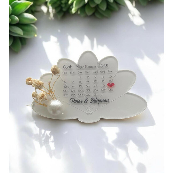 Söz Nişan Düğün Hediyesi Lotus Şeffaf Pleksi Magnet (30 Adet) sfflts5