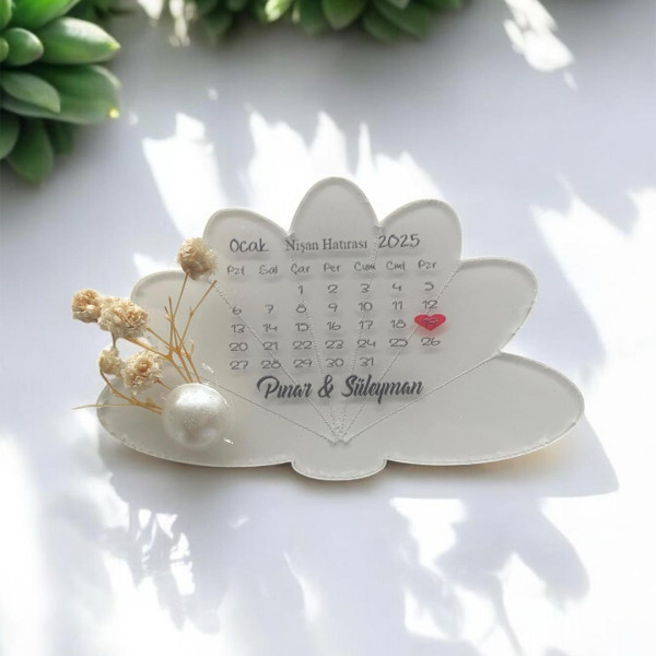 Söz Nişan Düğün Hediyesi Lotus Şeffaf Pleksi Magnet (30 Adet) sfflts5