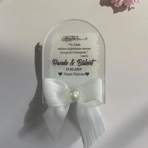 Söz Nişan Düğün Hediyesi Oval Şeffaf Pleksi Magnet (30 Adet) sffovl6