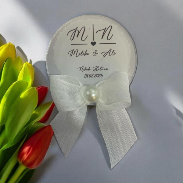 Söz Nişan Düğün Hediyesi Yuvarlak Şeffaf Pleksi Magnet (30 Adet) sffyv4