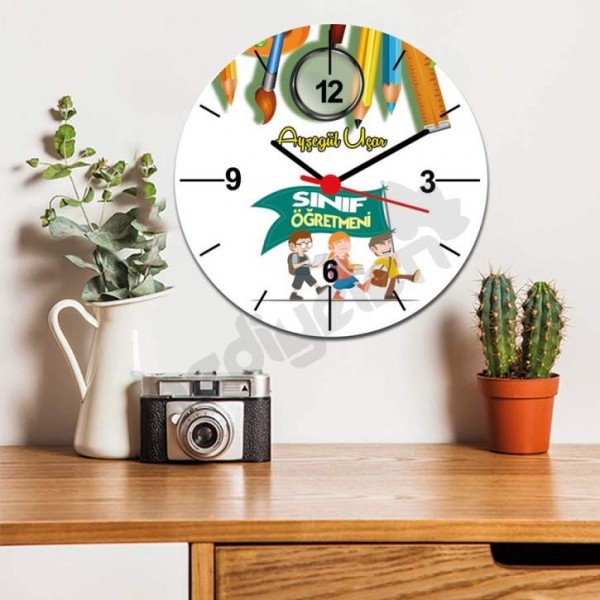 Sigortacı Sarı Tasarım Duvar Saati