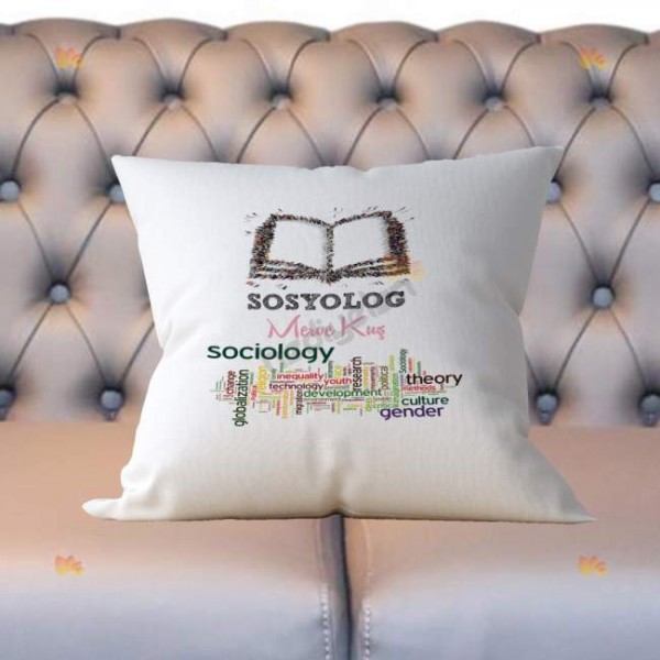 Sosyolog Pembe Tasarım Yastık