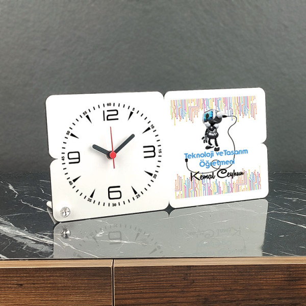 Teknoloji ve Tasarım Öğretmeni Ahşap Masa Saati