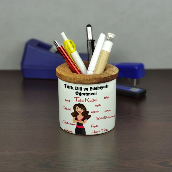 Türk Dili ve Edebiyatı Öğretmeni Seramik Kalemlik