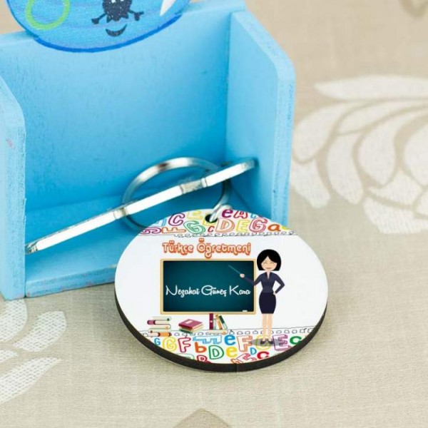 Türkçe Öğretmenine Hediye Harf Tasarım Anahtarlık