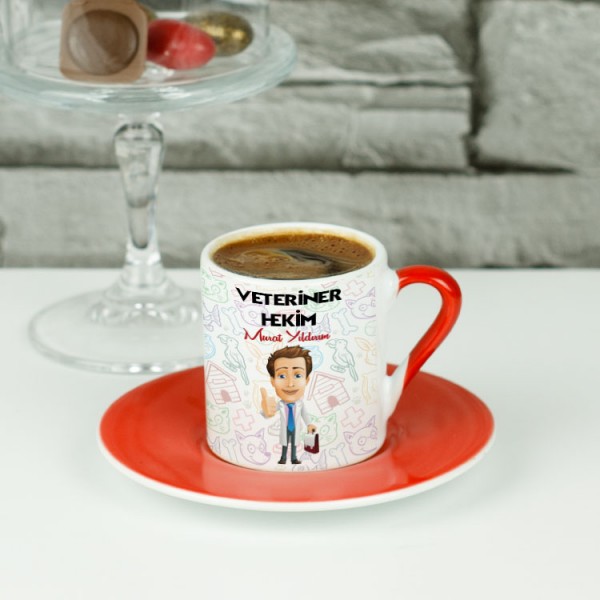 Veteriner Hekim Erkek Figür Kahve Fincanı
