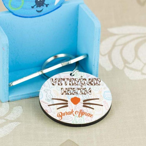 Veteriner Hekim Kalp Tasarım Anahtarlık