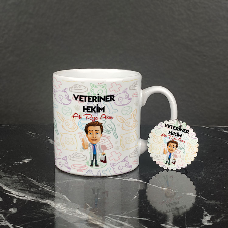 Veteriner Hekim Kupa Bardak ve Anahtarlık Set 003