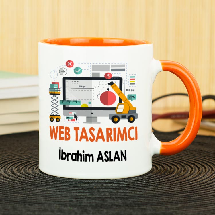 Web Tasarımcı Kupa Bardak - Turuncu