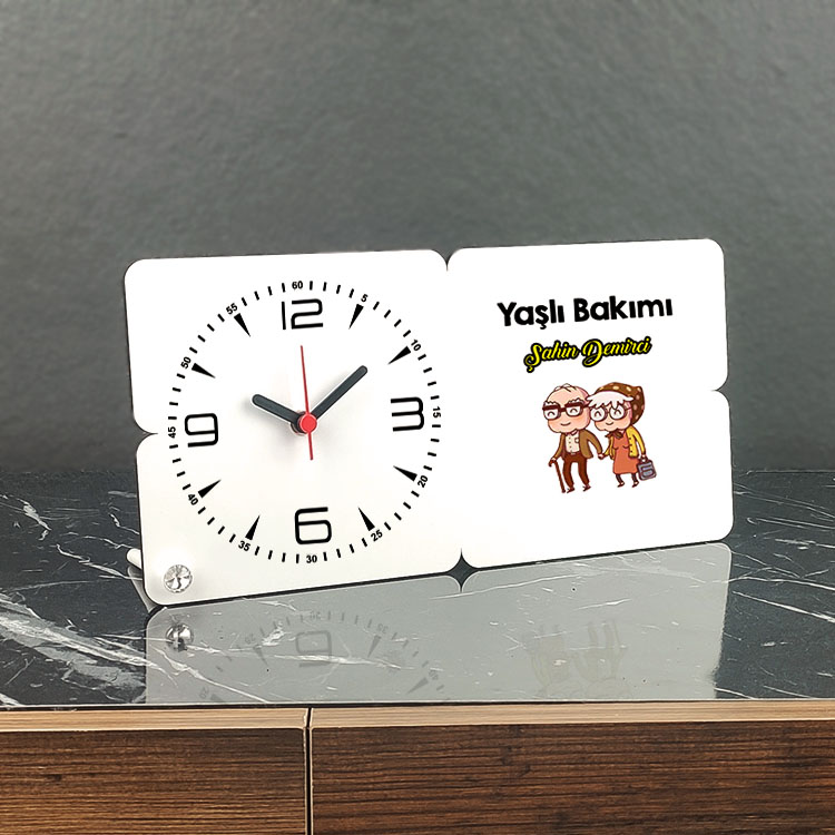 Yaşlı Bakımı Ahşap Masa Saati