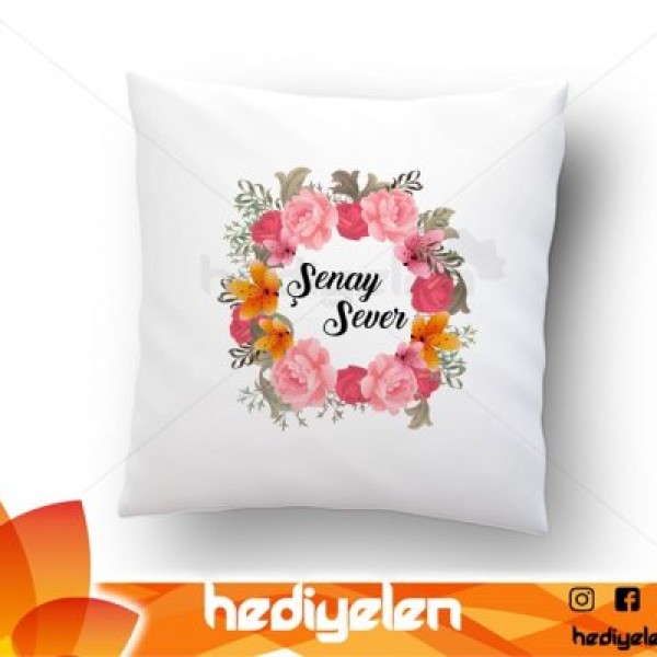 Yastık - Çiçek Tasarımlı