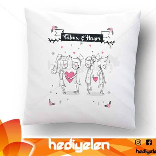 Yastık - Seni Seviyorum Kalp Tasarımlı