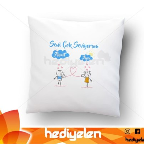 Yastık - Seni Seviyorum Tasarımlı