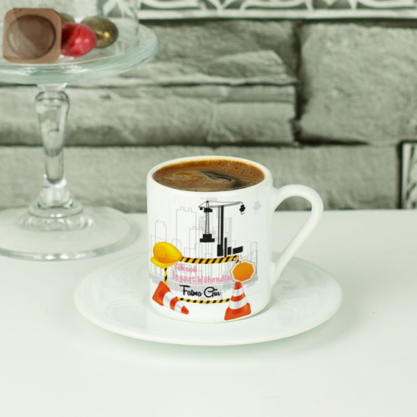 Yüksek İnşaat Mühendisi Pembe Tasarım Kahve Fincanı